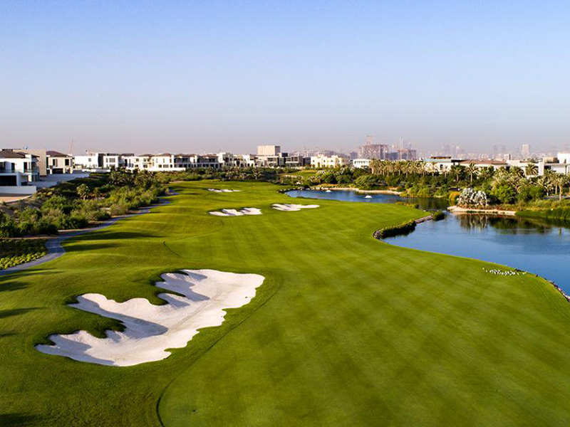 Dubai Hills golf course constructed by Desert Group