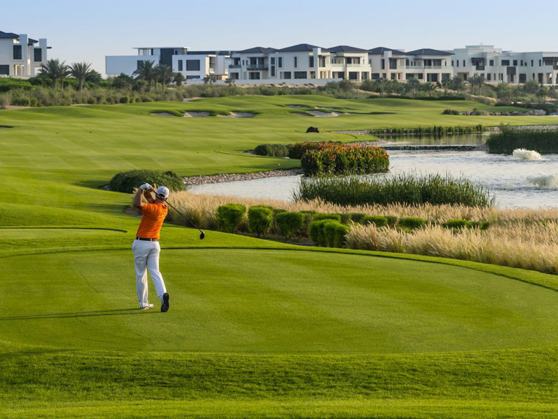 Dubai hills golf course constructed by Desert Group